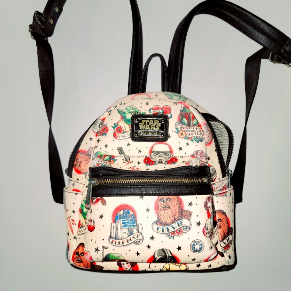 Preloved Loungefly Star Wars Tattoo AOP Mini Backpack.